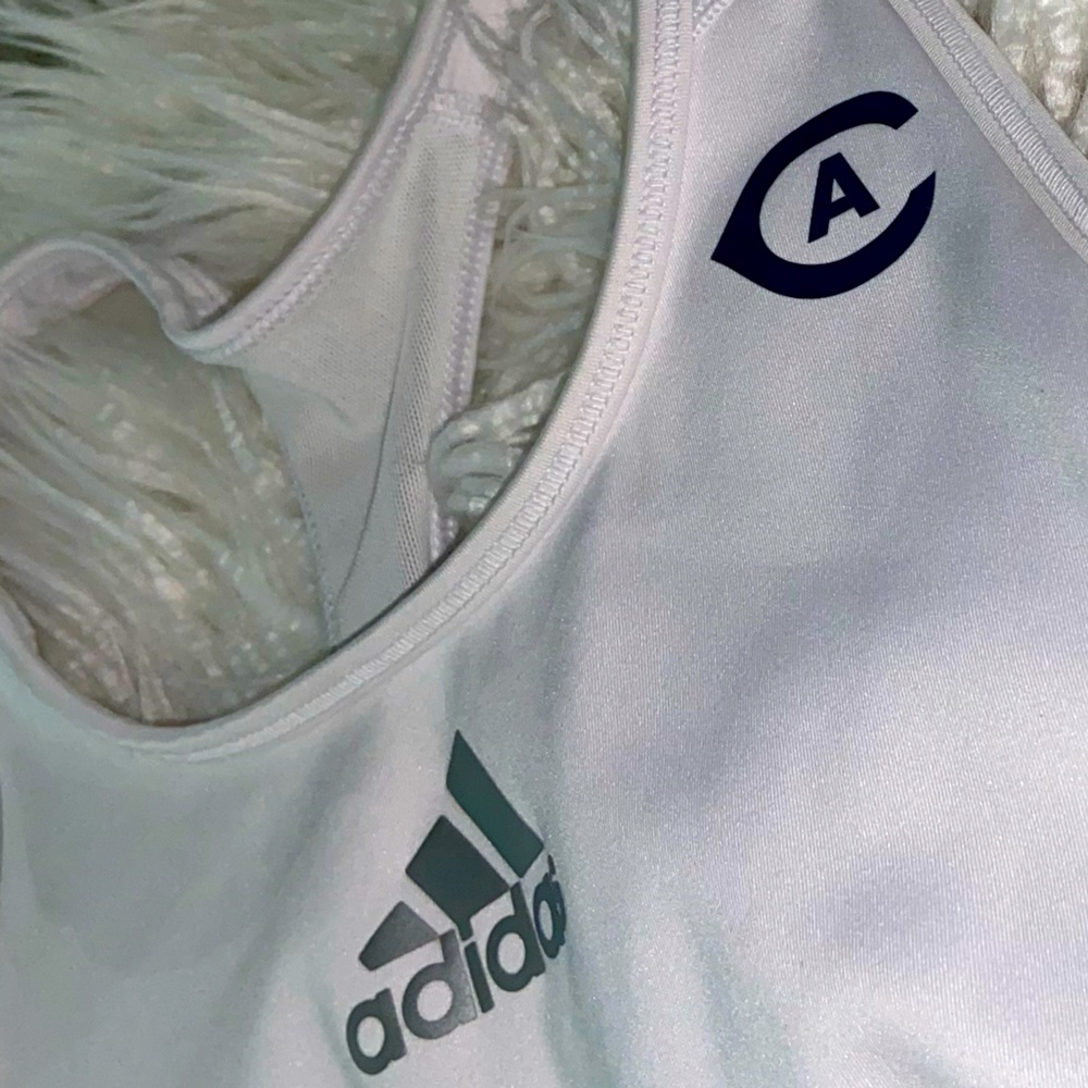 Adidas White Logo Sports Bra, no size tag - Picture 3 of 3